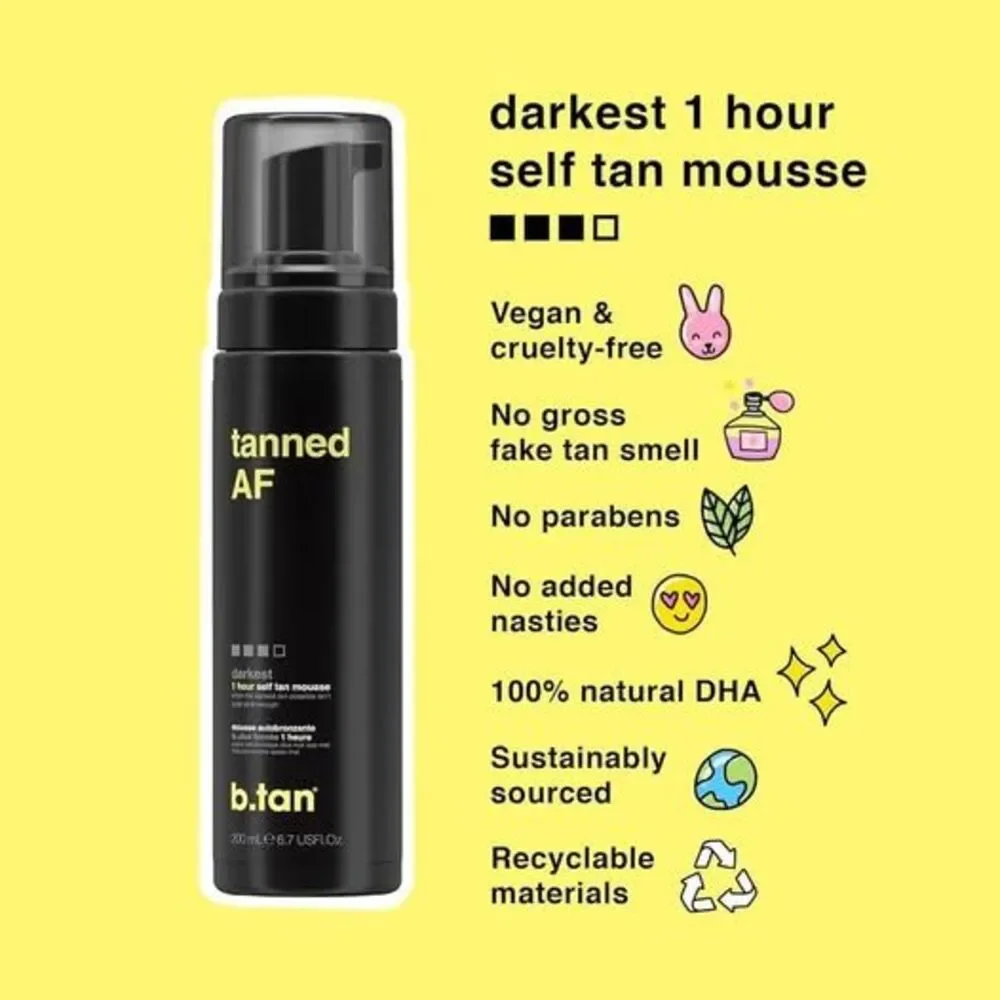 b.tan Glow Getter Self-Tanning Kit|2x1-Hour Tanning Mousse+applicator